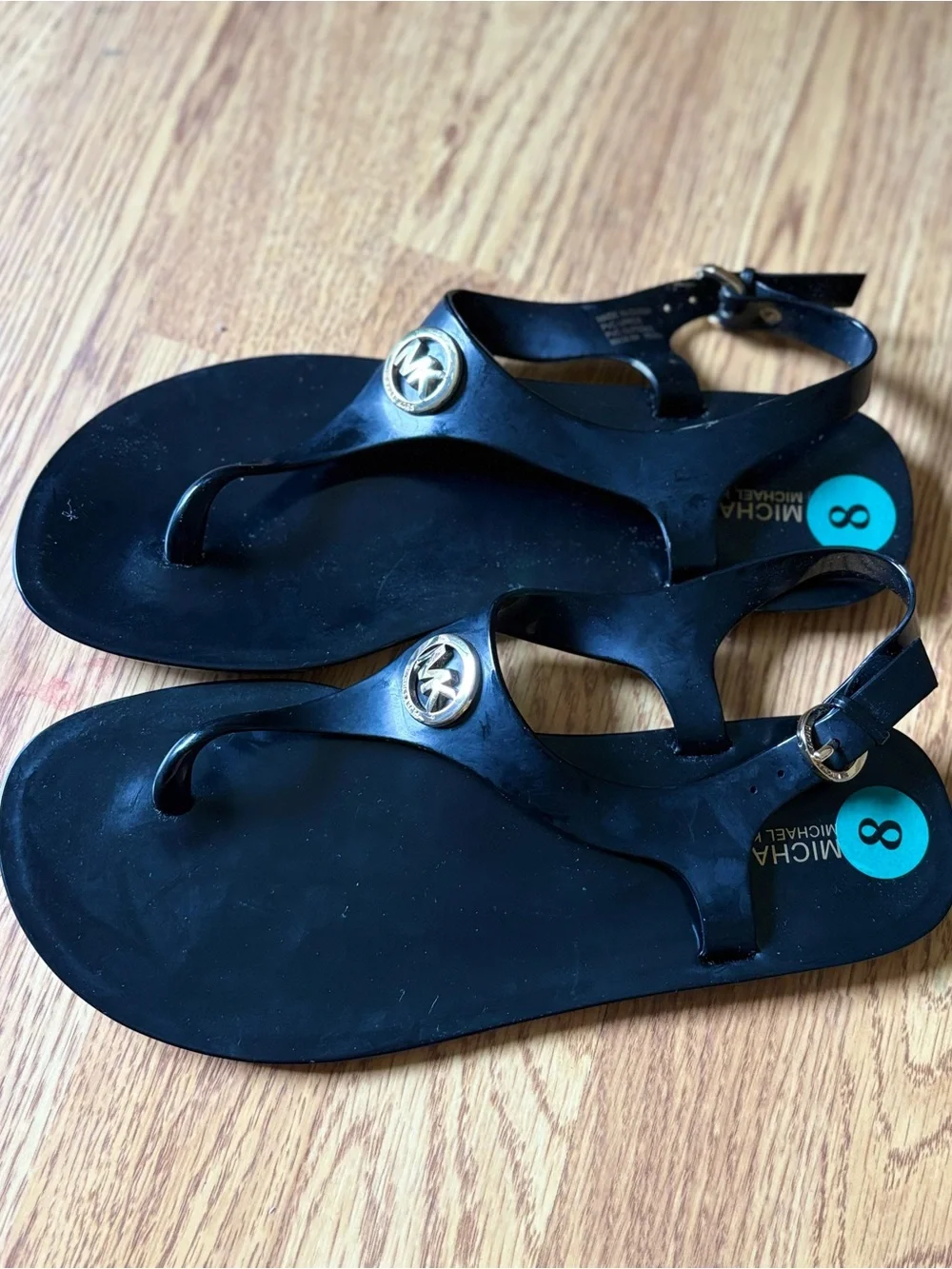 Michael Kors Black Jelly Sandals Beach Summer Vacation Casual Sz 8